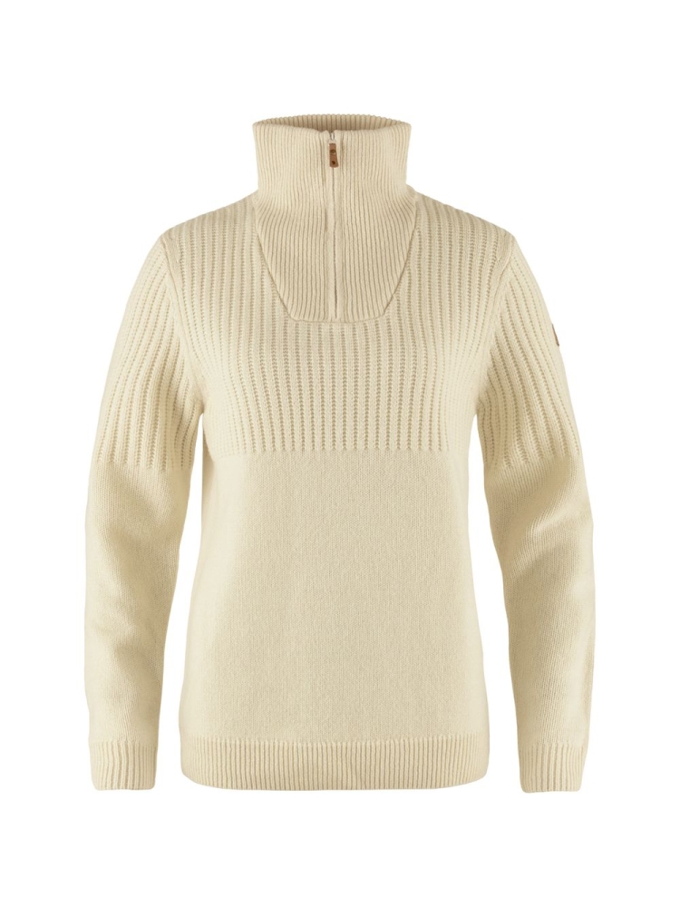 Fjällräven Övik Half Zip Knit Women's Chalk White F86993-113 fleeces en truien online bestellen bij Kathmandu Outdoor & Travel