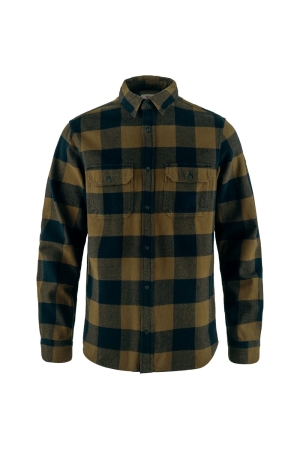 Fjällräven  Övik Heavy Flannel Shirt Wood Brown-Dark Navy