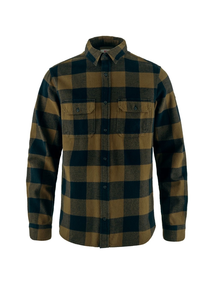 Fjällräven Övik Heavy Flannel Shirt Wood Brown-Dark Navy F82978-265-555 shirts en tops online bestellen bij Kathmandu Outdoor & Travel