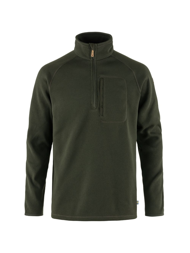 Fjällräven Övik Fleece Half Zip Deep Forest F87154-662 fleeces en truien online bestellen bij Kathmandu Outdoor & Travel