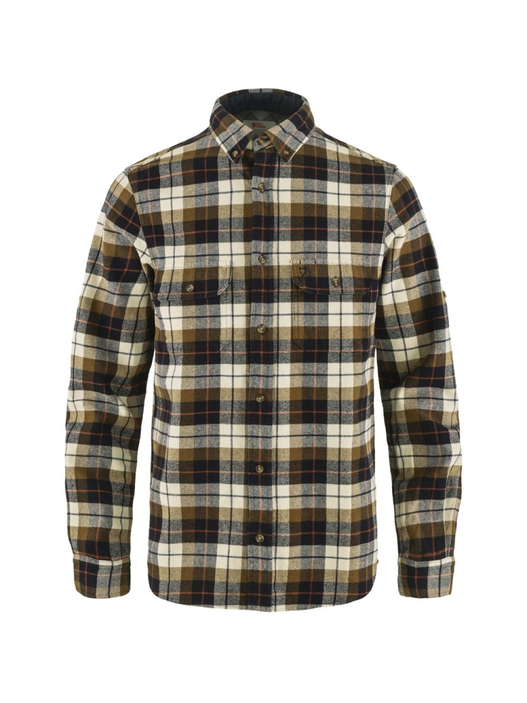 Fjällräven Singi Heavy Flannel Shirt Chalk White-Dark Navy F81373-113-555 shirts en tops online bestellen bij Kathmandu Outdoor & Travel