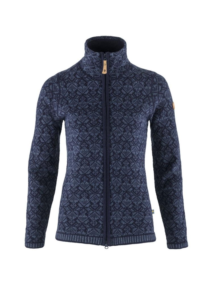 Fjällräven Snow Cardigan Women's Dark Navy F89912-555 fleeces en truien online bestellen bij Kathmandu Outdoor & Travel