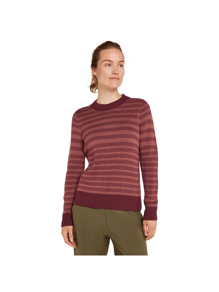 Icebreaker Waypoint Crewe Sweater Women's Port/Cedarwoods IB104316-01Y1 fleeces en truien online bestellen bij Kathmandu Outdoor & Travel