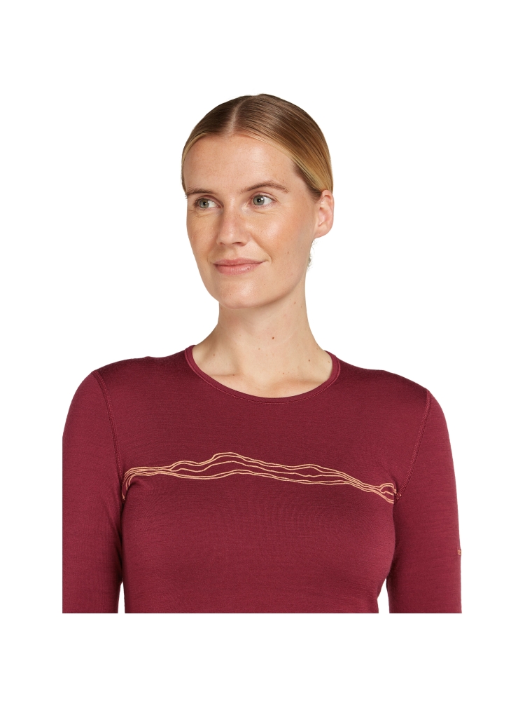 Icebreaker Mer 200 Oasis LS Crewe Mountain Pulse Women's Port IB0A574V-01C1 onderkleding/thermokleding online bestellen bij Kathmandu Outdoor & Travel