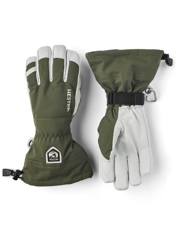 Hestra Army Leather Heli Ski - 5 finger Olive 30570-870 kleding accessoires online bestellen bij Kathmandu Outdoor & Travel