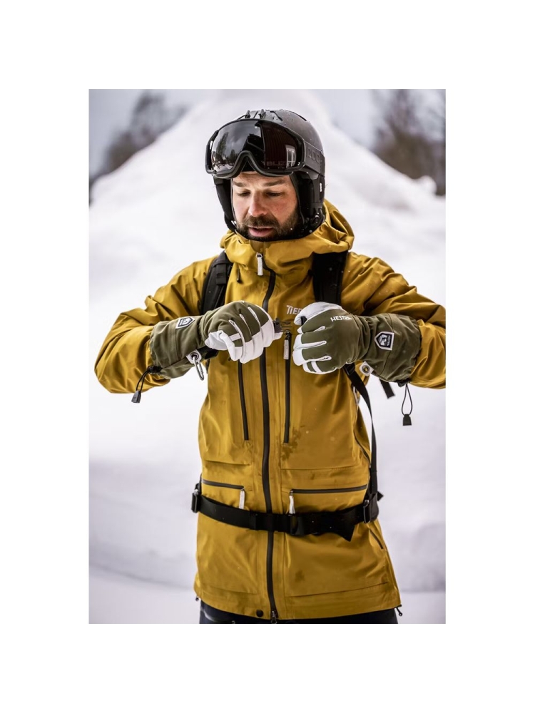 Hestra Army Leather Heli Ski - 5 finger Olive 30570-870 kleding accessoires online bestellen bij Kathmandu Outdoor & Travel