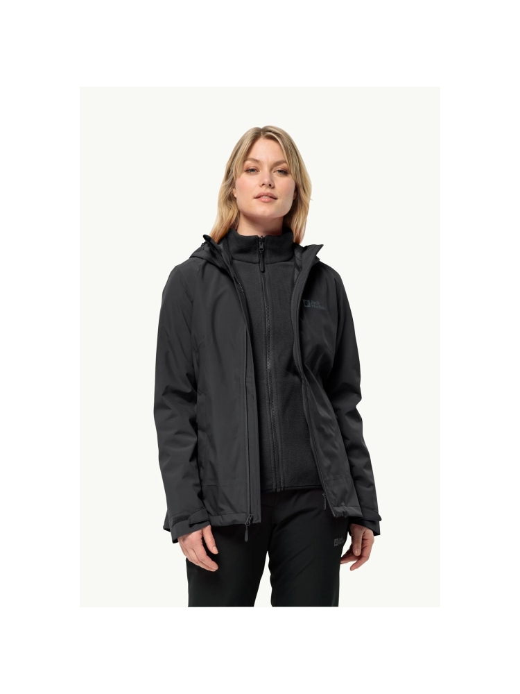 Jack Wolfskin Moonrise 3in1 Jkt Women's black 1115621-6000 jassen online bestellen bij Kathmandu Outdoor & Travel