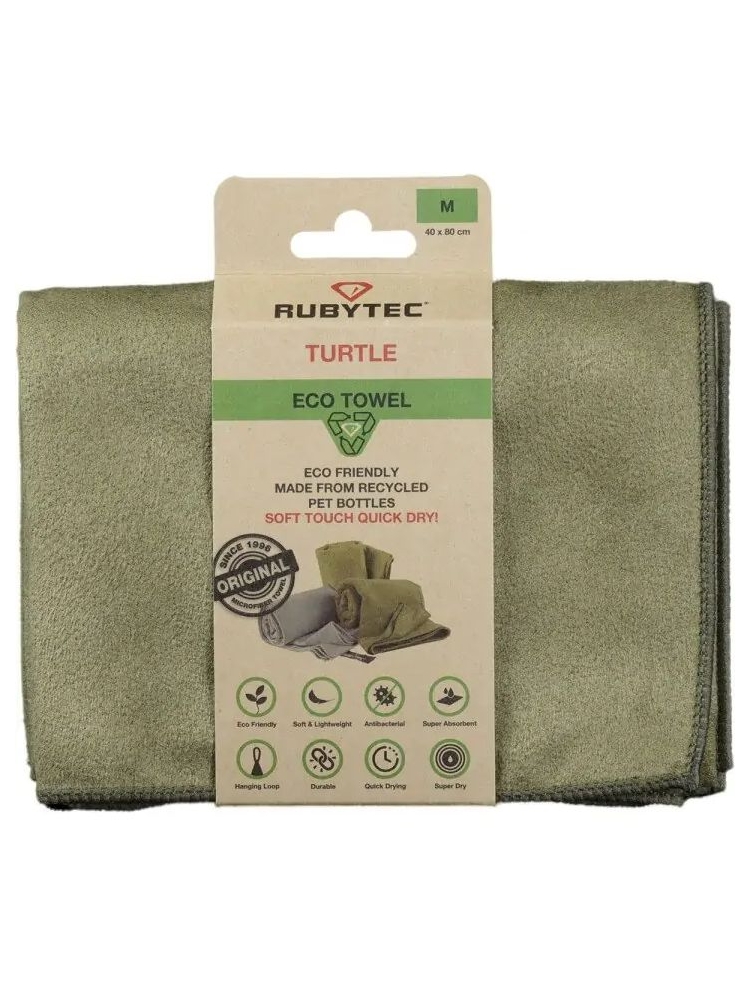 Rubytec Turtle Eco Towel Green M Green RU12050M toiletartikelen online bestellen bij Kathmandu Outdoor & Travel