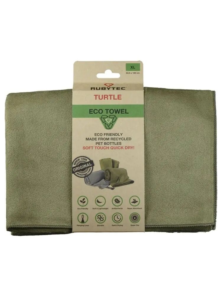 Rubytec Turtle Eco Towel Green XL Green RU12050X toiletartikelen online bestellen bij Kathmandu Outdoor & Travel