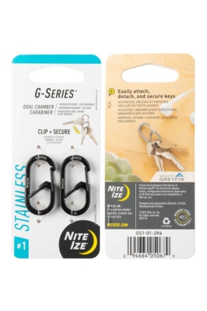 Nite-Ize G-Series Karabijnhaak 2-Pack Zwart #1 Zwart NI GS1-01-2R6 gadgets en handigheden online bestellen bij Kathmandu Outdoor & Travel