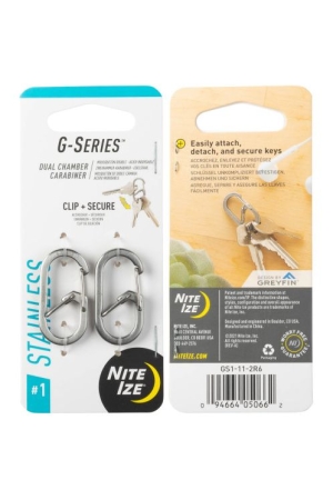 Nite-Ize G-Series Karabijnhaak 2-Pack Zilver #1 Zilver NI GS1-11-2R6 gadgets en handigheden online bestellen bij Kathmandu Outdoor & Travel