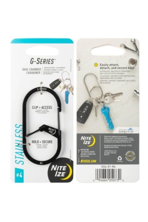 Nite-Ize G-Series Karabijnhaak Zwart #4 Zwart NI GS4-01-R6 gadgets en handigheden online bestellen bij Kathmandu Outdoor & Travel