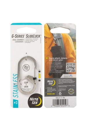 Nite-Ize G-Series Karabijnhaak Slidelock Zilver #3 Zilver NI GSL3-11-R6 gadgets en handigheden online bestellen bij Kathmandu Outdoor & Travel