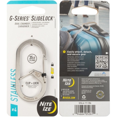 Nite-Ize  G-Series Karabijnhaak Slidelock Zilver #4 Zilver