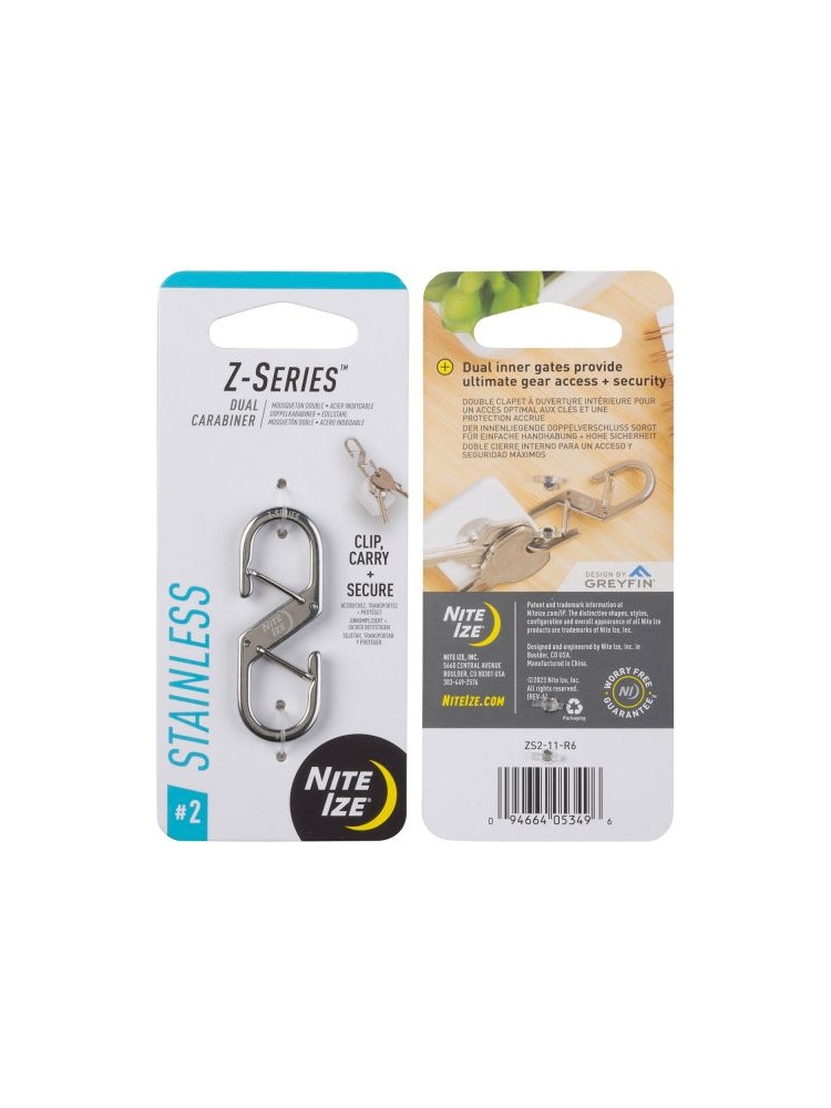 Nite-Ize Z-Series Karabijnhaak Zilver #2 Zilver NI ZS2-11-R6 gadgets en handigheden online bestellen bij Kathmandu Outdoor & Travel