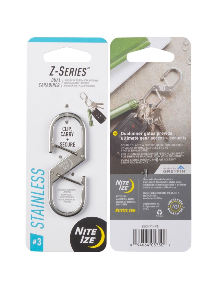 Nite-Ize Z-Series Karabijnhaak Zilver #3 Zilver NI ZS3-11-R6 gadgets en handigheden online bestellen bij Kathmandu Outdoor & Travel