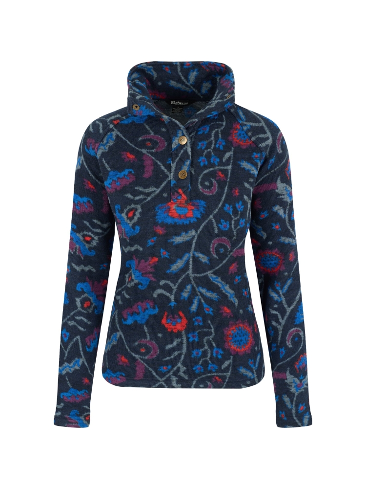 Sherpa Adventure Gear Bhutan Pullover Women's Rathee Blue Floral SW26024-695 fleeces en truien online bestellen bij Kathmandu Outdoor & Travel