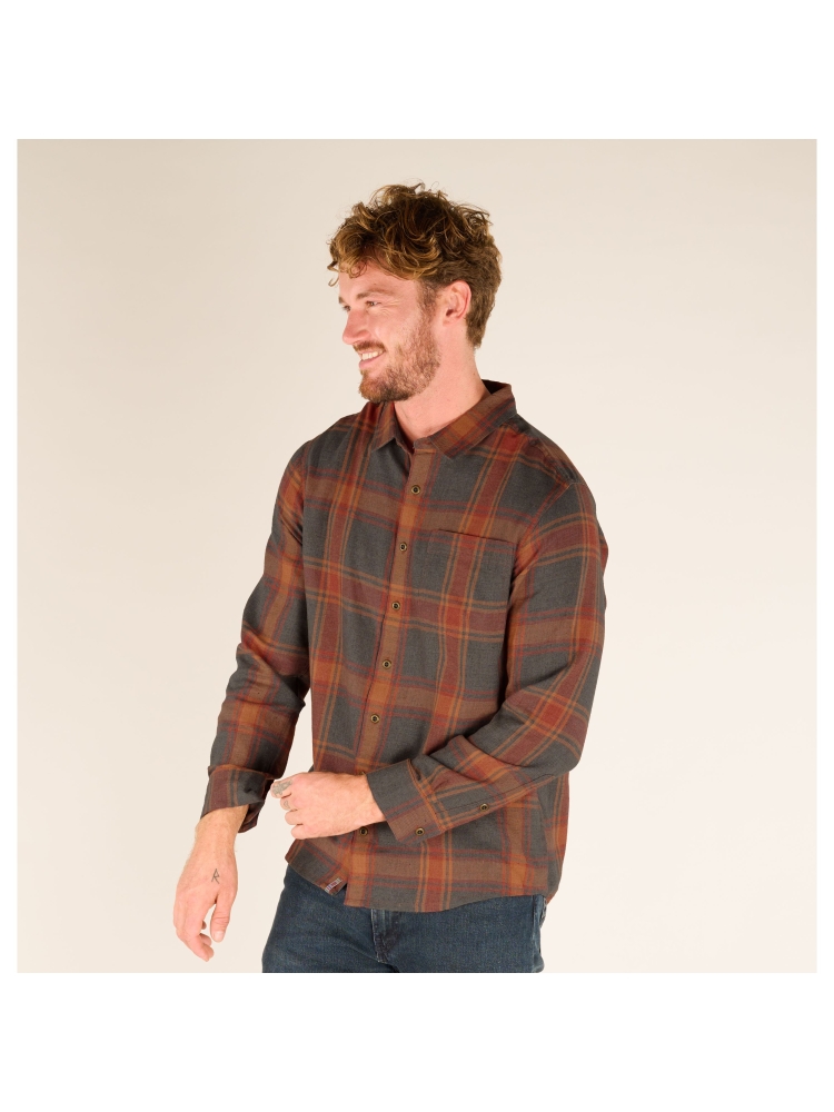 Sherpa Adventure Gear Batsa Eco Long Sleeve Shirt Clay Red Plaid SM12031-364 shirts en tops online bestellen bij Kathmandu Outdoor & Travel