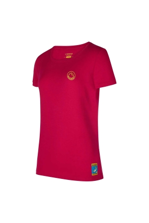 La Sportiva Climbing on the Moon T-Shirt Women's Fucsia/Giallo G13-410108 shirts en tops online bestellen bij Kathmandu Outdoor & Travel