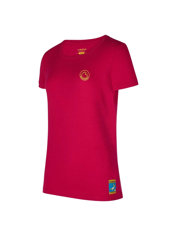 La Sportiva Climbing on the Moon T-Shirt Women's Fucsia/Giallo G13-410108 shirts en tops online bestellen bij Kathmandu Outdoor & Travel