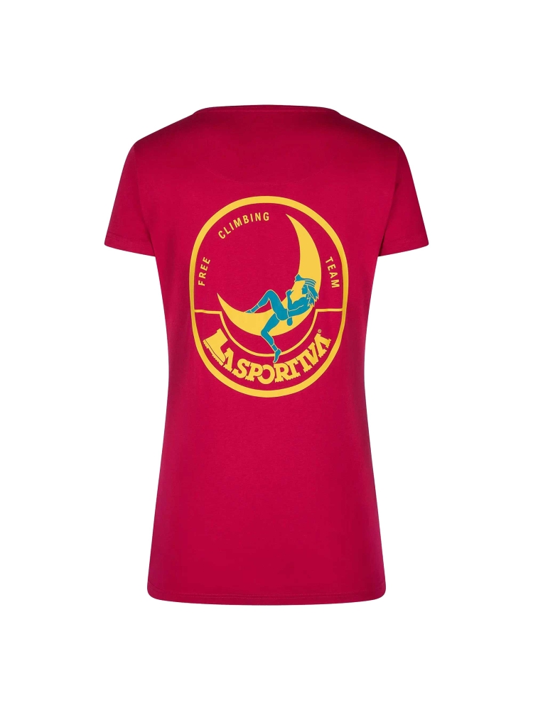 La Sportiva Climbing on the Moon T-Shirt Women's Fucsia/Giallo G13-410108 shirts en tops online bestellen bij Kathmandu Outdoor & Travel