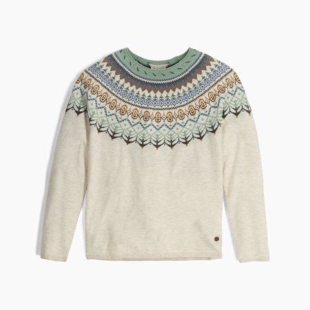 Royal Robbins  Westlands Fairisle Crew Women's Sand Dollar Mariposa Pt 