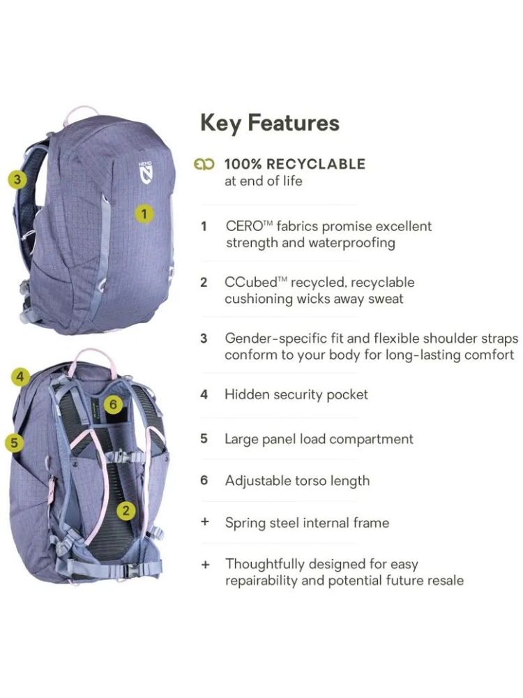 Nemo Resolve Womens 25L Endless Promise Blue Granite 8116.66033031 dagrugzakken online bestellen bij Kathmandu Outdoor & Travel