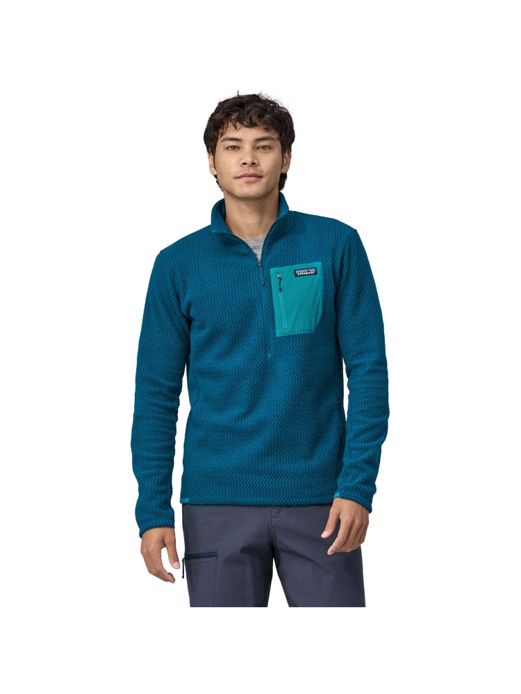 Patagonia R1 Air Zip Neck Lagom Blue 40245-LMBE fleeces en truien online bestellen bij Kathmandu Outdoor & Travel