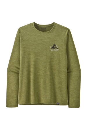 Patagonia L/S Cap Cool Daily Graphic Shirt - Lands Chouinard Crest: Buckhorn Gree 45160-CHBX shirts en tops online bestellen bij Kathmandu Outdoor & Travel