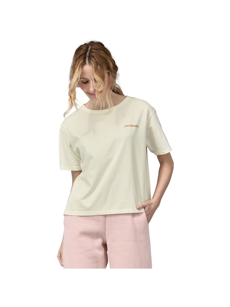 Patagonia Sunrise Rollers Organic Easy Cut Tee Women's Birch White 37696-BCW shirts en tops online bestellen bij Kathmandu Outdoor & Travel