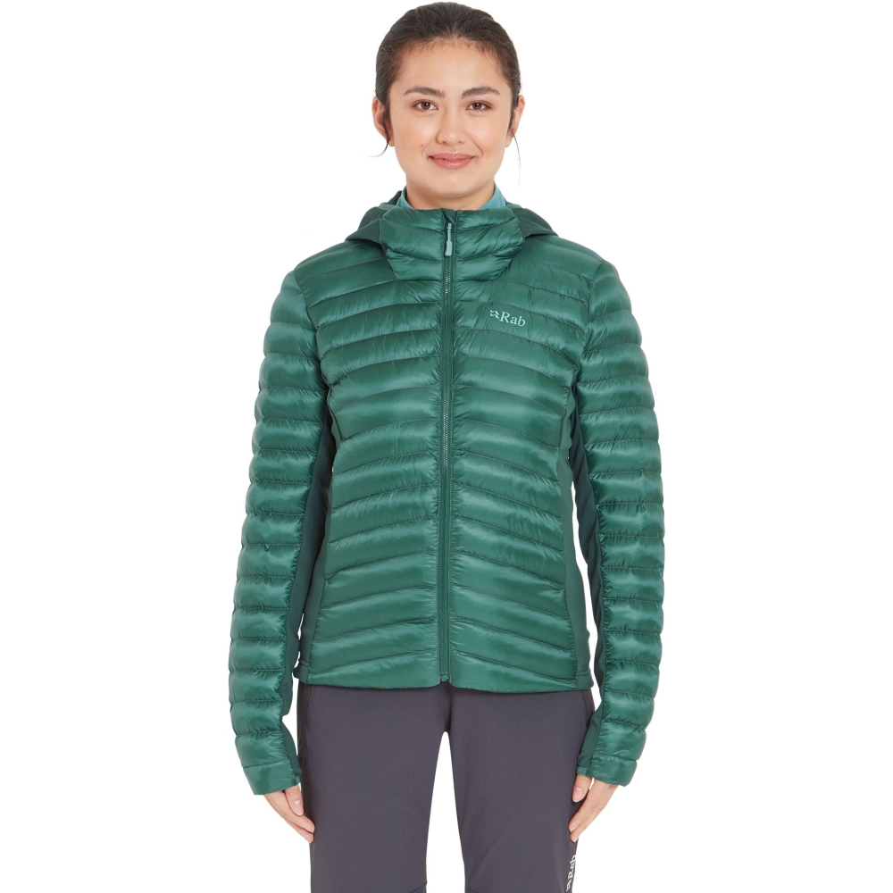 Rab Rab Cirrus Flex Hoody Women's QIP-32-EGS jassen Rab Cirrus Flex Hoody Women's Eucalyptus/Green Slate QIP-32-EGS jassen online bestellen bij Kathmandu Outdoor & Travel