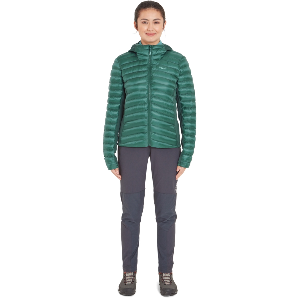 Rab Rab Cirrus Flex Hoody Women's QIP-32-EGS jassen Rab Cirrus Flex Hoody Women's Eucalyptus/Green Slate QIP-32-EGS jassen online bestellen bij Kathmandu Outdoor & Travel