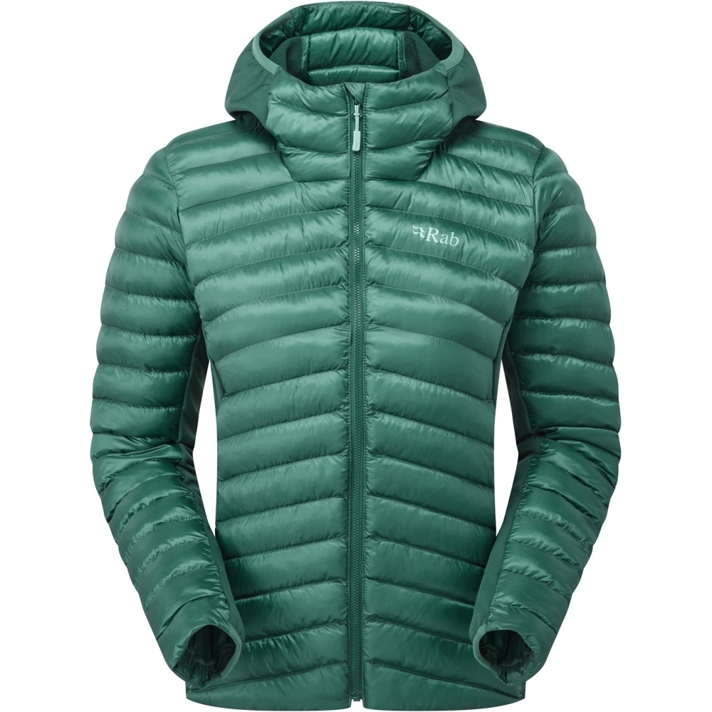 Rab Rab Cirrus Flex Hoody Women's QIP-32-EGS jassen Rab Cirrus Flex Hoody Women's Eucalyptus/Green Slate QIP-32-EGS jassen online bestellen bij Kathmandu Outdoor & Travel