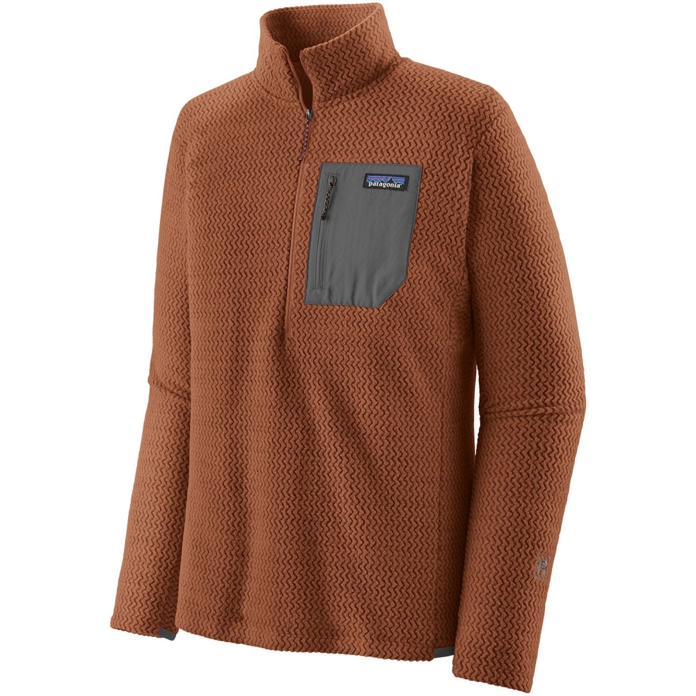 Patagonia R1 Air Zip Neck Robin Brown 40245-ROBN fleeces en truien online bestellen bij Kathmandu Outdoor & Travel