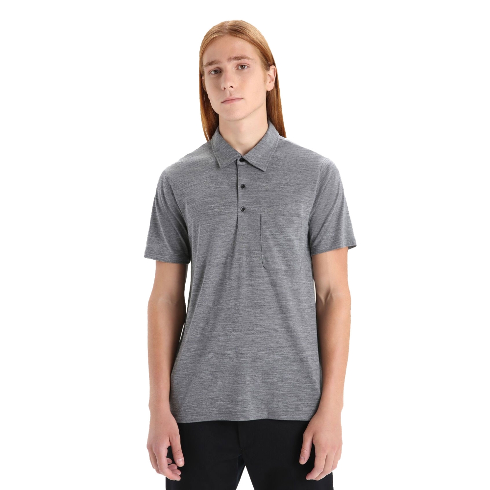 Icebreaker Drayden SS Polo Gristone Hthr IB0A56EI-0131 shirts en tops online bestellen bij Kathmandu Outdoor & Travel