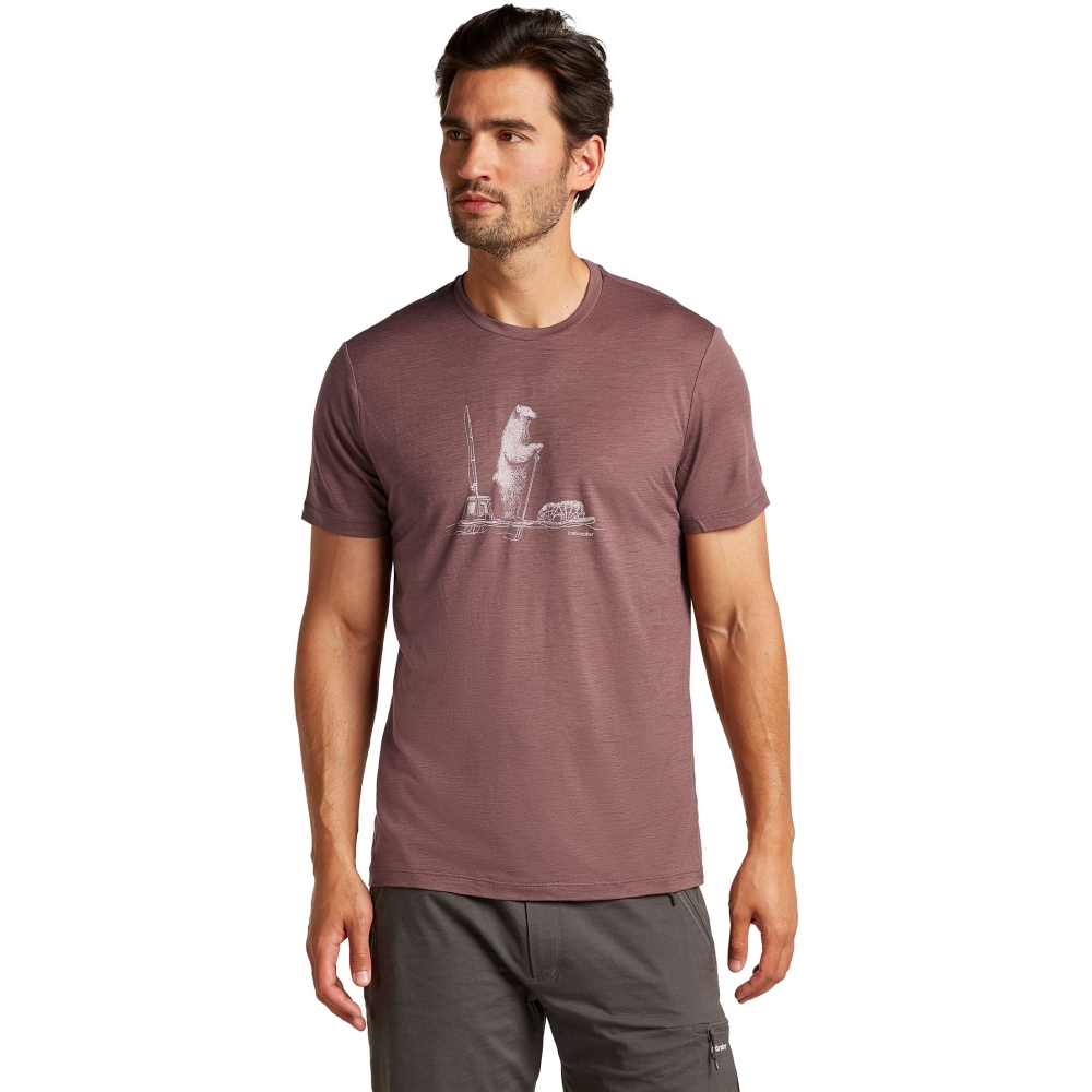 Icebreaker Mer 150 Tech Lite SS T Pol Paddle Carob IB0A572X-0B11 shirts en tops online bestellen bij Kathmandu Outdoor & Travel