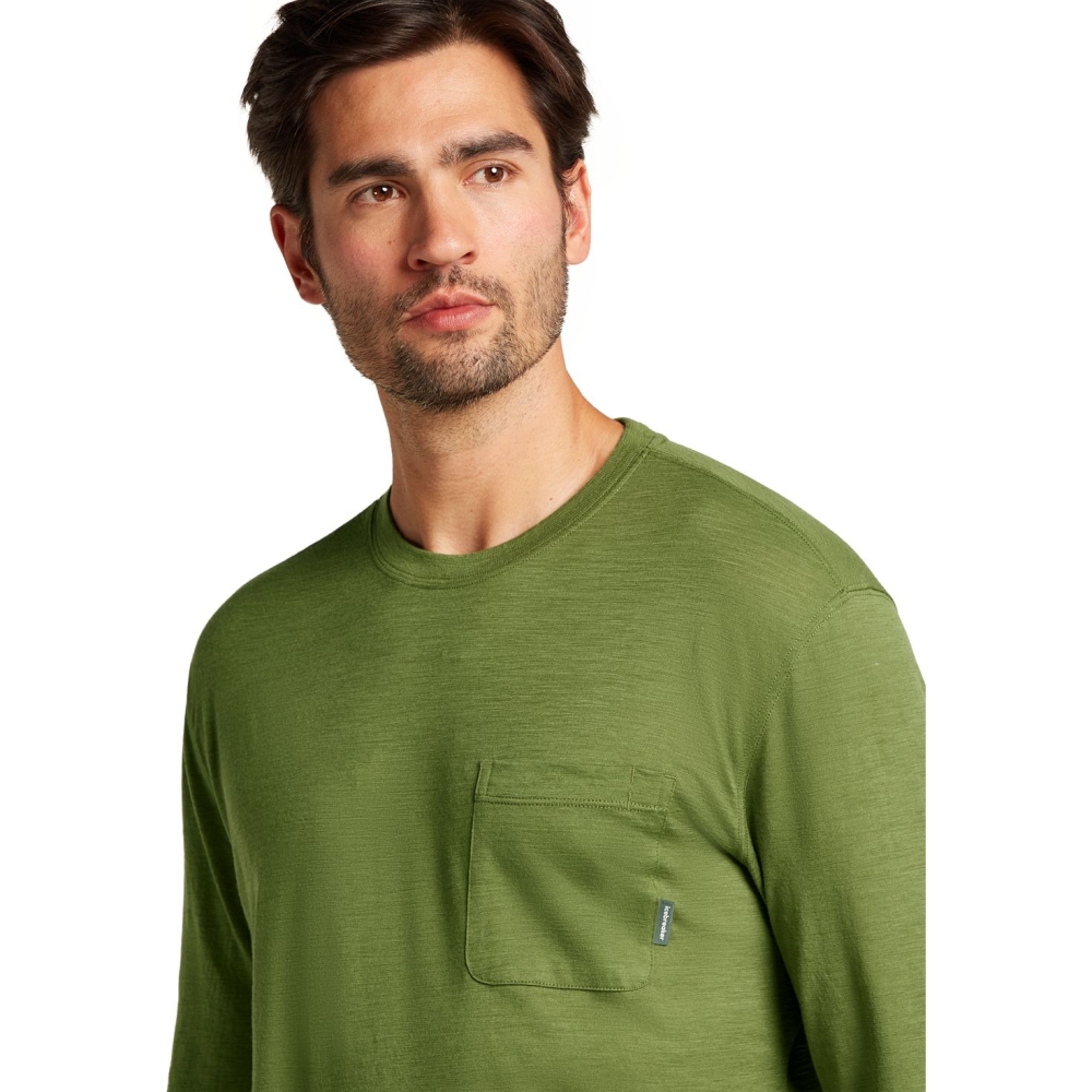 Icebreaker Mer Tech Lite III LS Relaxed Pocket Tee Sphagnum IB0A56WG-0BD1 shirts en tops online bestellen bij Kathmandu Outdoor & Travel