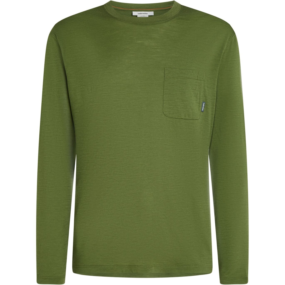 Icebreaker Mer Tech Lite III LS Relaxed Pocket Tee Sphagnum IB0A56WG-0BD1 shirts en tops online bestellen bij Kathmandu Outdoor & Travel