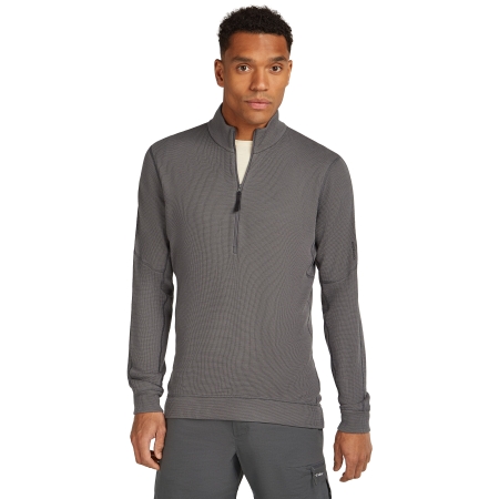 Icebreaker  Mer 260 Waffle Knit Wander LS Half Zip Obsidian 