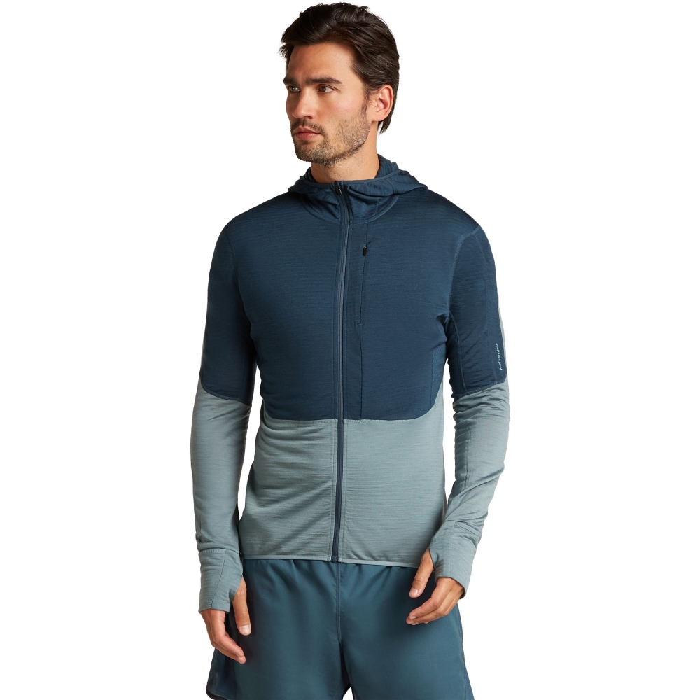 Icebreaker Mer 200 Realfleece Descender LS Zip Abyss/Blue/Ash IBBA56VZ-0C41 fleeces en truien online bestellen bij Kathmandu Outdoor & Travel