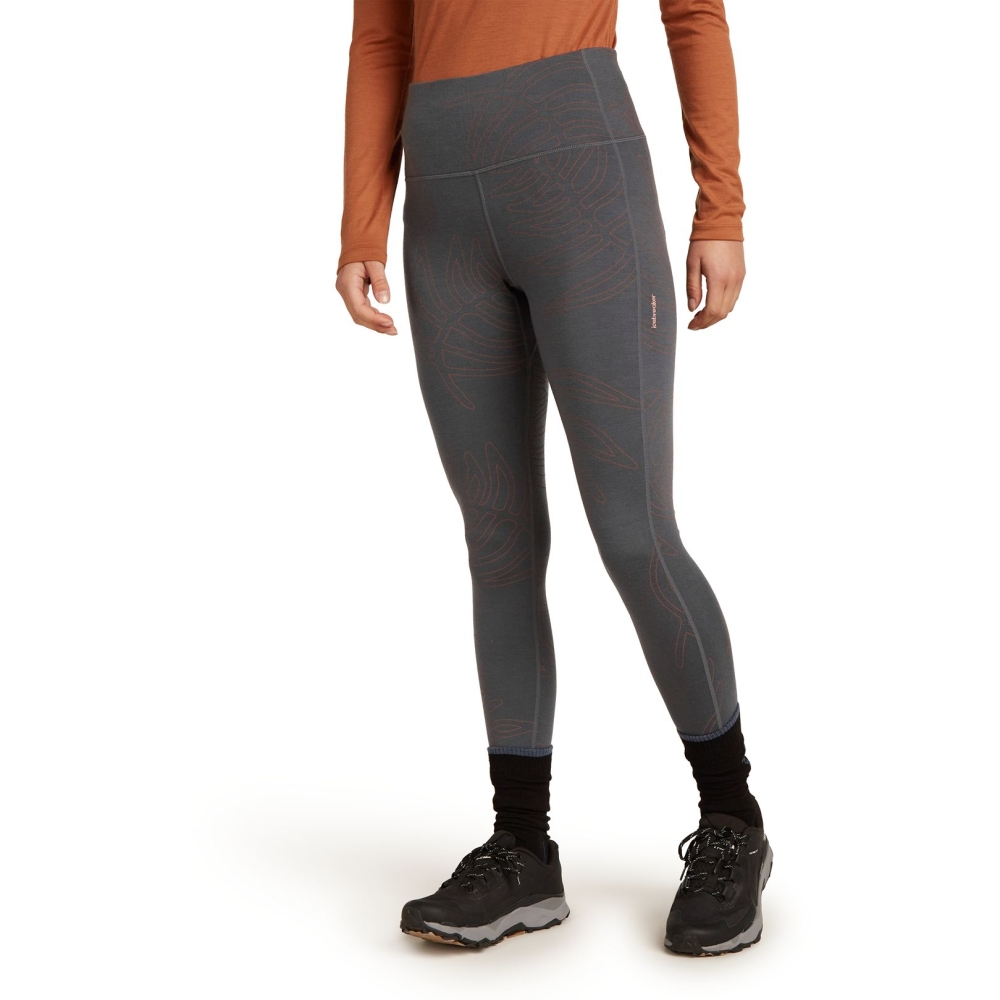 Icebreaker Mer 260 Fastray 25 HR Tight Fresh Women's Obsidian/Carob/AOP IB0A579U-0GG1 broeken online bestellen bij Kathmandu Outdoor & Travel