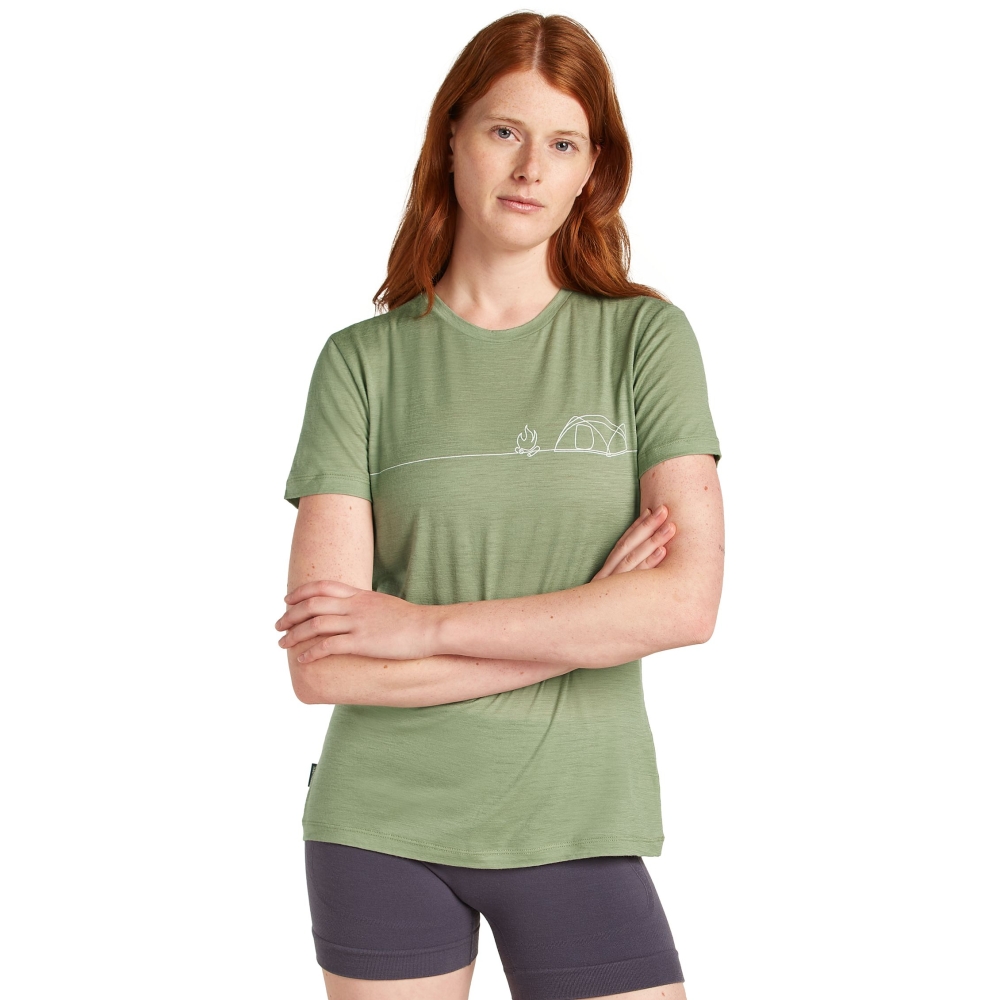 Icebreaker Mer 150 Tech Lite SS Tee Single Line C Women's Lichen IB0A576N-A741 shirts en tops online bestellen bij Kathmandu Outdoor & Travel