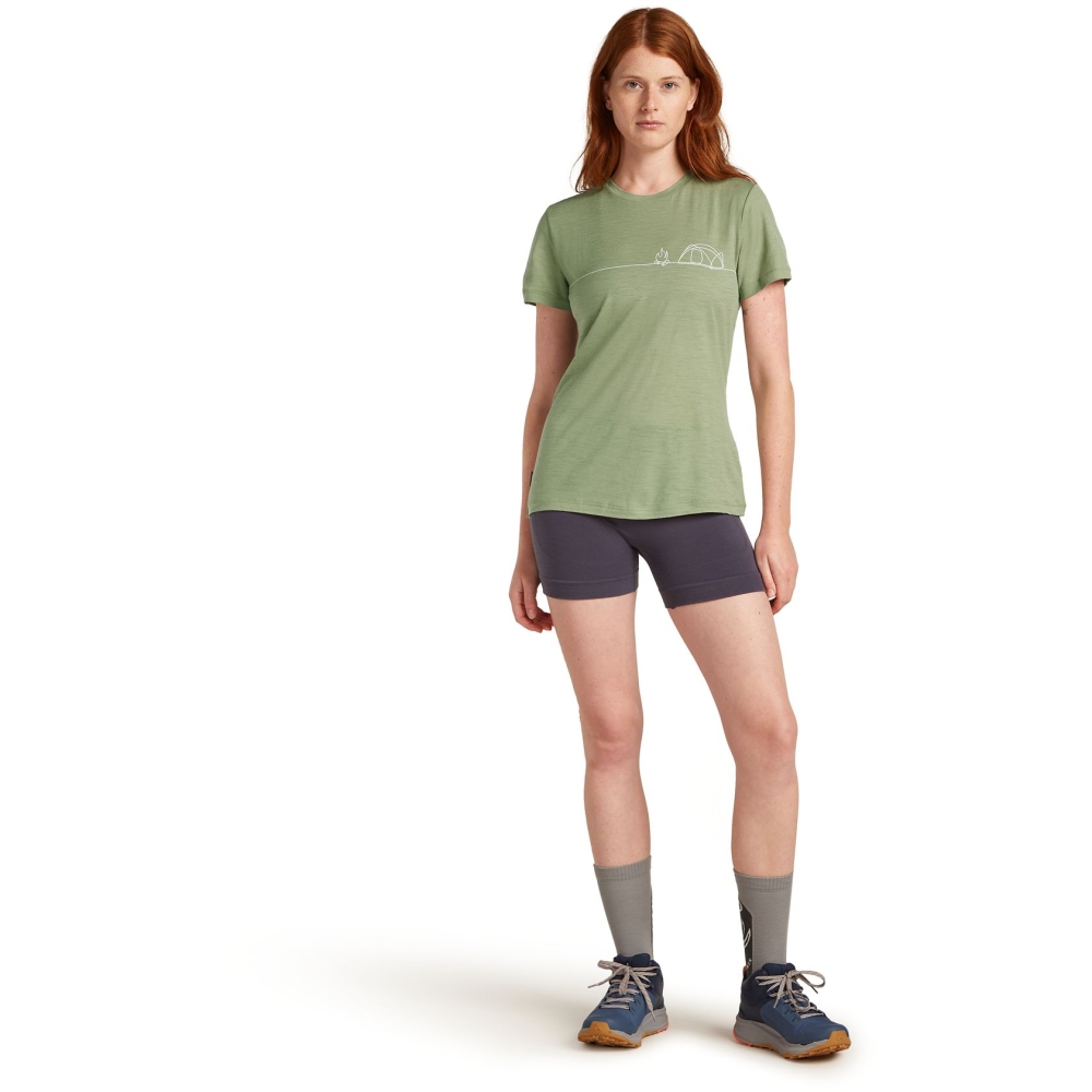 Icebreaker Mer 150 Tech Lite SS Tee Single Line C Women's Lichen IB0A576N-A741 shirts en tops online bestellen bij Kathmandu Outdoor & Travel