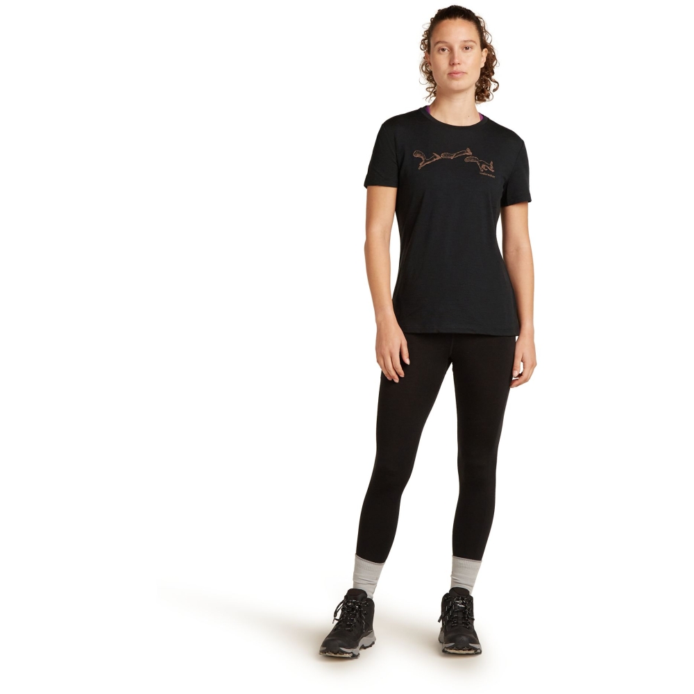 Icebreaker Mer 150 Tech Lite SS Tee Airbourne Squ Women's Black IB0A579T-0011 shirts en tops online bestellen bij Kathmandu Outdoor & Travel