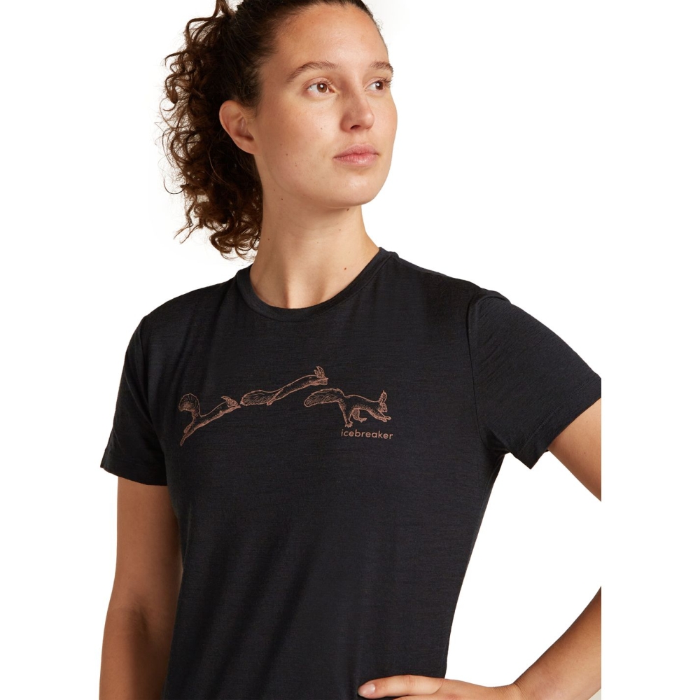 Icebreaker Mer 150 Tech Lite SS Tee Airbourne Squ Women's Black IB0A579T-0011 shirts en tops online bestellen bij Kathmandu Outdoor & Travel