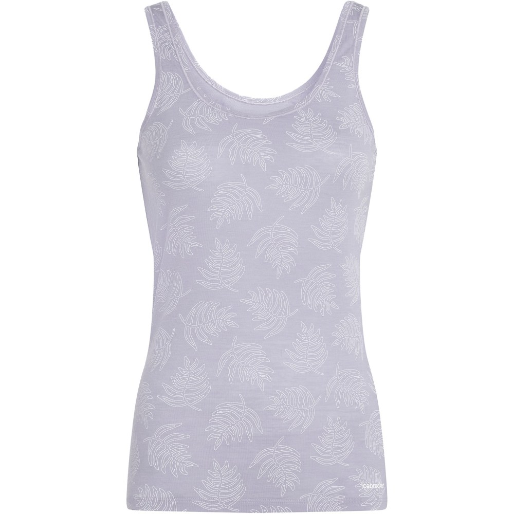 Icebreaker Mer 150 Siren Tank Fresh Ferns Women's AOP Grey Quartz/Snow IB0A5775-0B41 shirts en tops online bestellen bij Kathmandu Outdoor & Travel