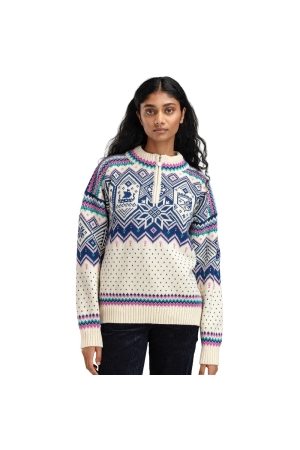 Dale VM Trondheim Sweater Women's Offwhite  Indigo  Orchid 96041-A00 fleeces en truien online bestellen bij Kathmandu Outdoor & Travel