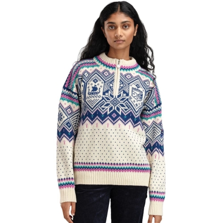 Dale  VM Trondheim Sweater Women's Offwhite  Indigo  Orchid 