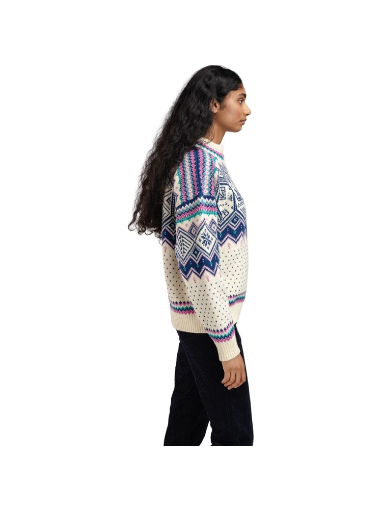 Dale VM Trondheim Sweater Women's Offwhite  Indigo  Orchid 96041-A00 fleeces en truien online bestellen bij Kathmandu Outdoor & Travel