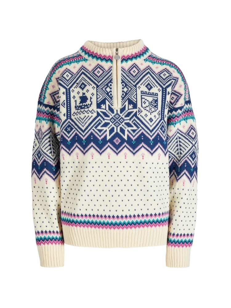 Dale VM Trondheim Sweater Women's Offwhite  Indigo  Orchid 96041-A00 fleeces en truien online bestellen bij Kathmandu Outdoor & Travel